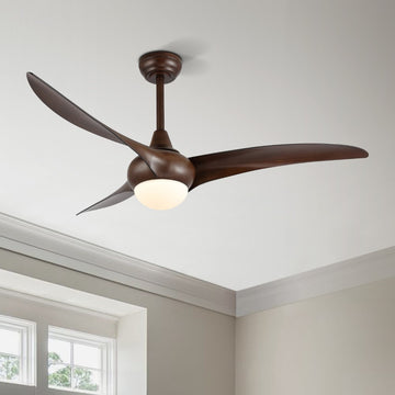 Aviator 52" Coastal Vintage Iron/Plastic Mobile-App/Remote-Controlled 6-Speed Retro Swirl Integrated LED Ceiling Fan